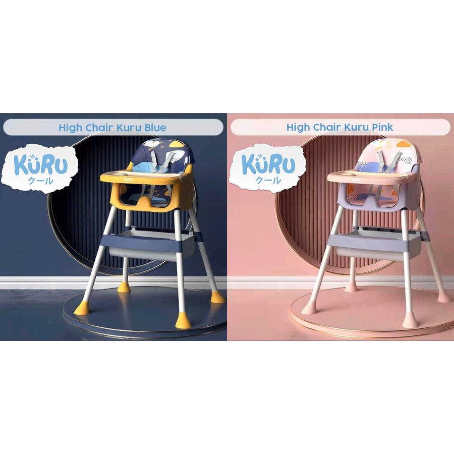 KURU 4in1 High Chair | Kursi Makan Bayi Leather Booster Low HC-201