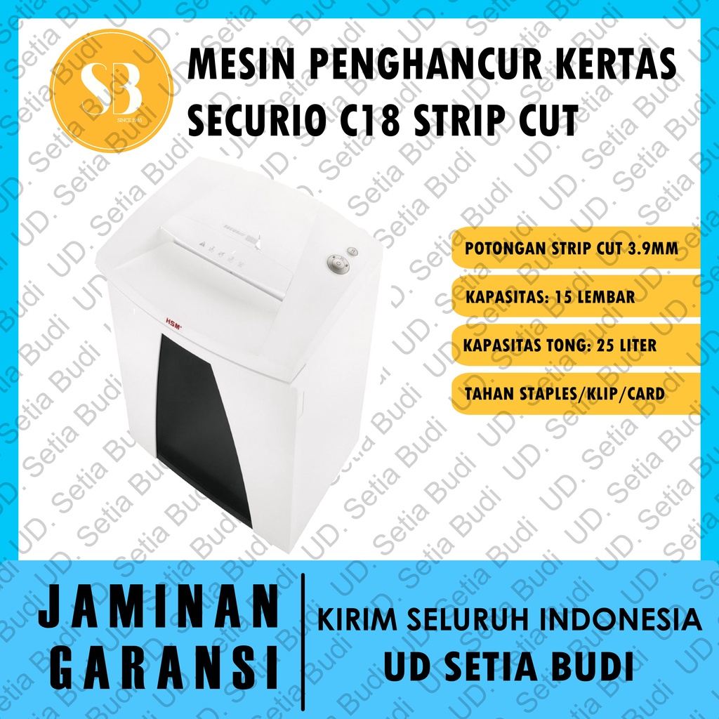 Mesin Penghancur Kertas Securio C18 Strip Cut 3.9 mm