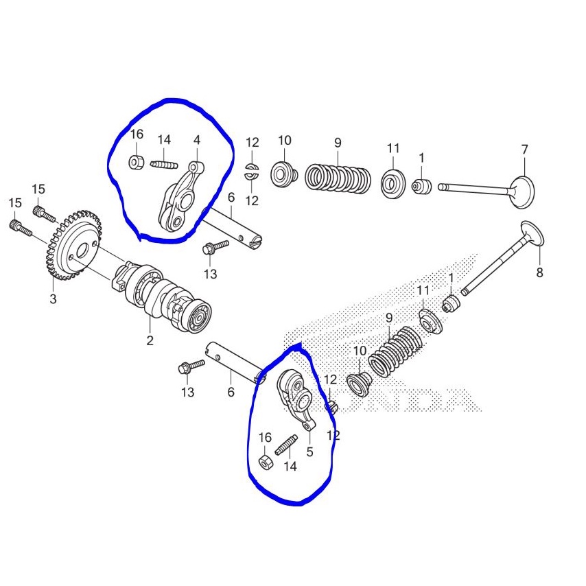 As + Pelatuk Klep Rocker Arm IN atau EX Vario 125 150 PCX150 Asli AHM 1444AKZR600