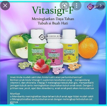 VITASIGI-F, Smart & Healthy Candy CNI Vitasigi F Vitamin C Vitasigi F CNI Vitamin Anak