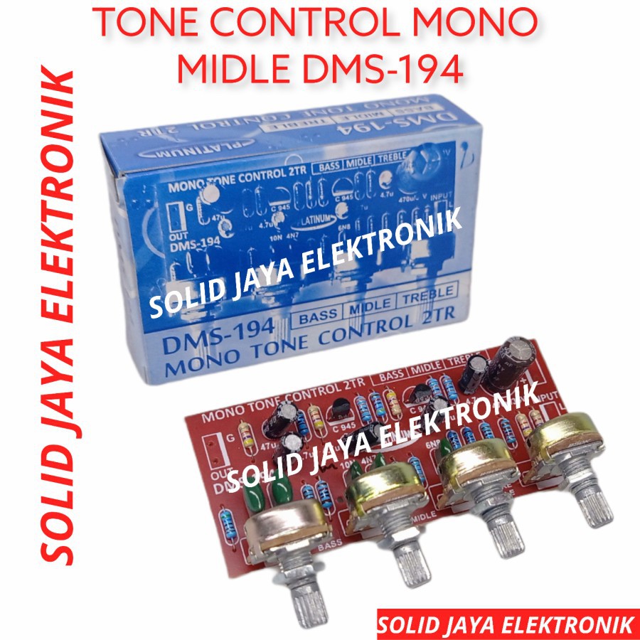 TONE CONTROL MONO 4 POTENSIO MIDLE MIDLLE 2TR 2 TR TRANSISTOR DMS 194 DMS194 DMS-194 PLATINUM ASLI