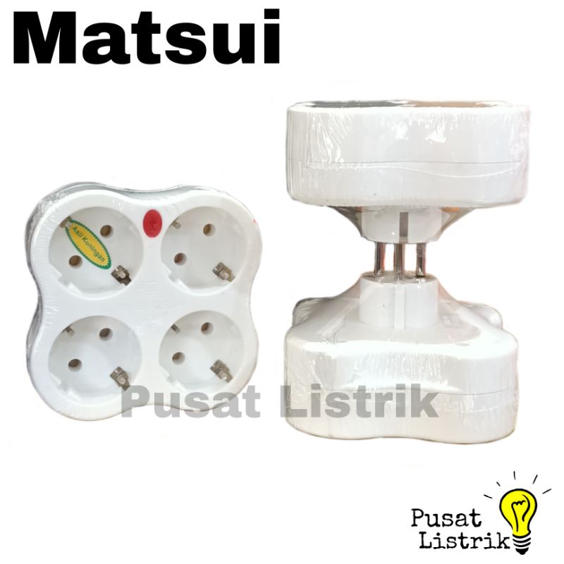 Steker T-Multi 4 Lubang Lampu LED Matsui Colokan 4 Lubang MT-314L