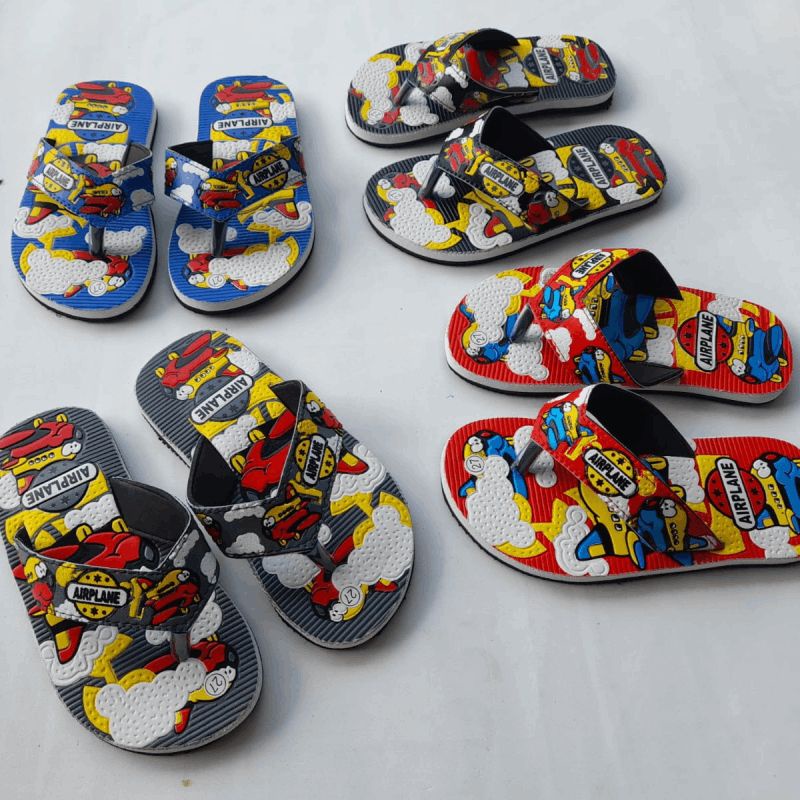 Sandal Jepit Anak Laki Laki Muka Print Airplane