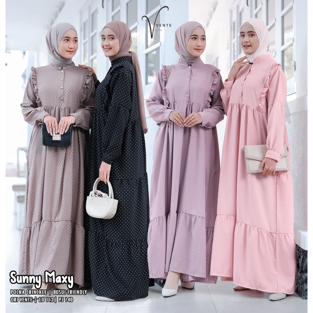 Sunny Maxy Original by Vente / Maxy Dress Polkadot / Gamis Polka / Gamis Jumbo