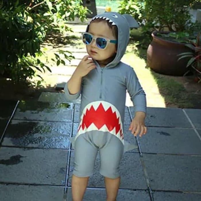 baju anak Baju renang hoodie baby shark