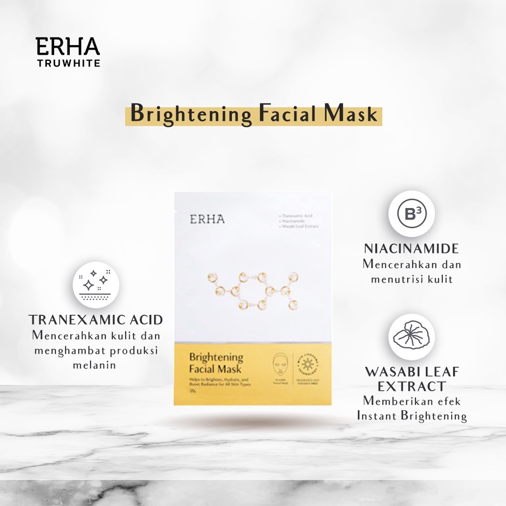 ERHA Masker Wajah Pencerah Niacinamide - Brightening Facial Mask 1 Pcs