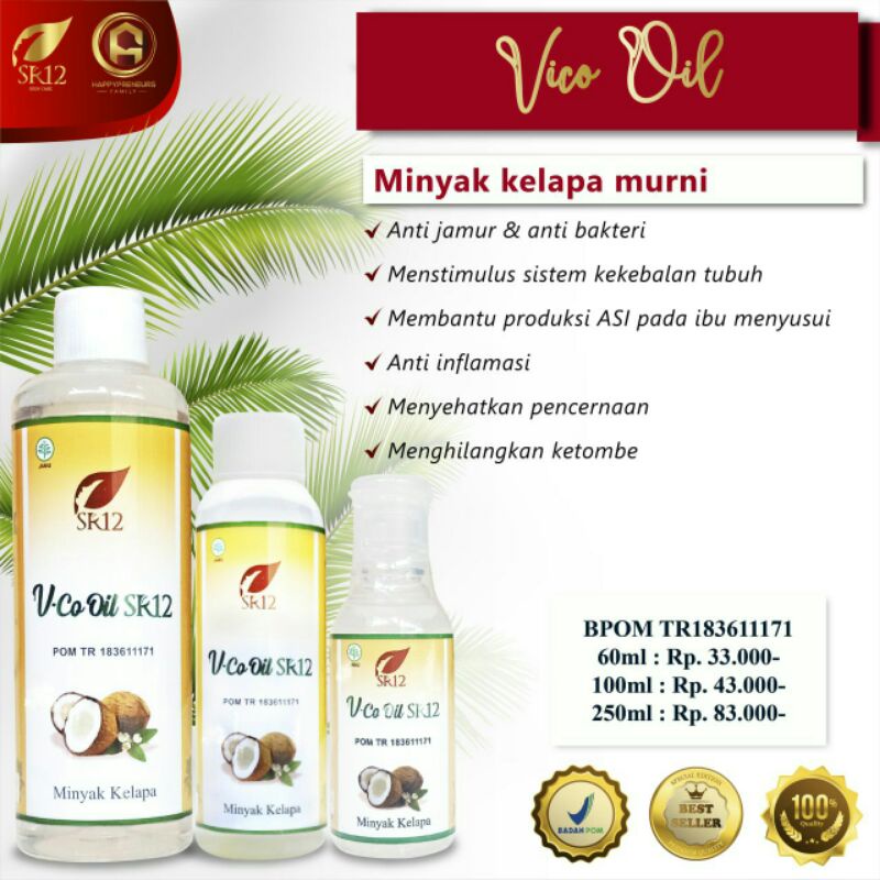 Jual Vco Virgin Coconut Oil Sr Bpom Vco Original Minyak Kelapa Murni Minyak Kelapa Halal Vco