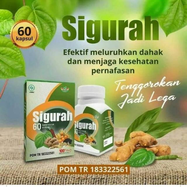 

Kapsul SIGURAH Original Ekstra Herbal Pernapasan Gurah Batuk Berdahak | Shopee