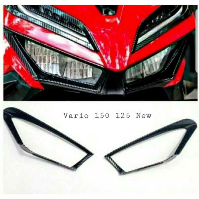 COVER LIS GARNISH LAMPU DEPAN VARIO 150 125 NEW CARBON