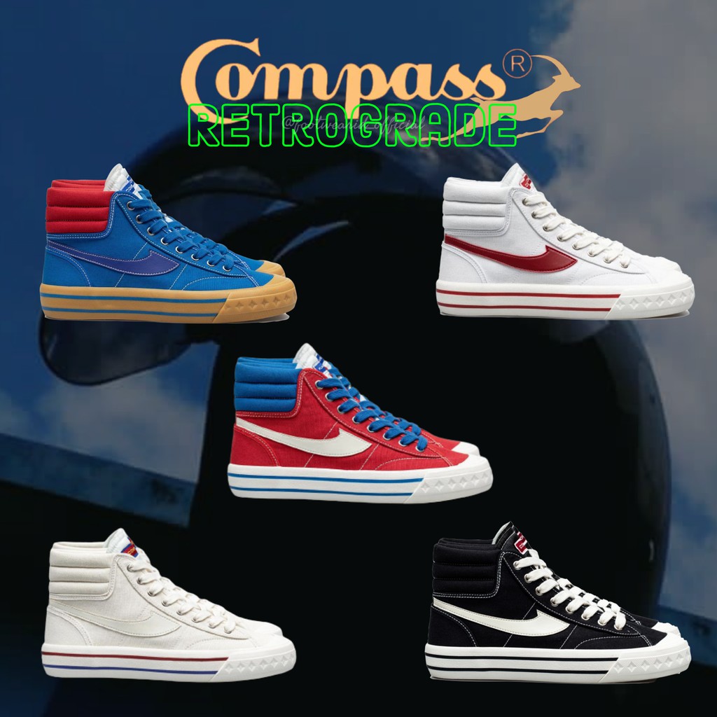 Compass Retrograde High Black White - Compass Retrograde Hi White Red - Compass Retrograde High Blue
