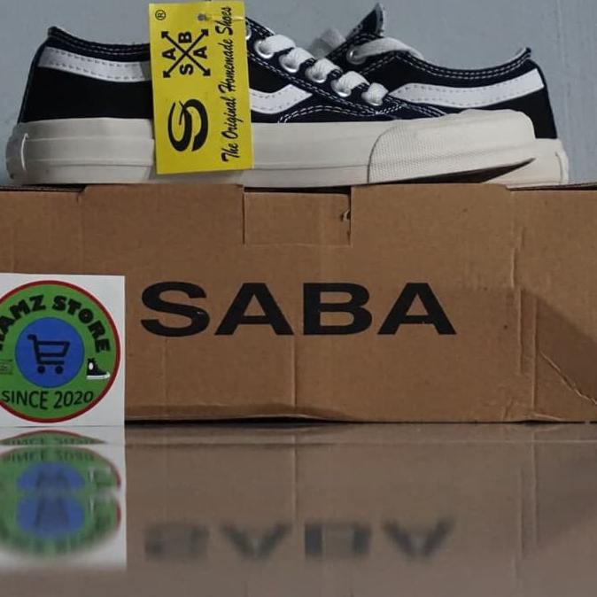 NEW STOCK SEPATU SABA VELOZ BLACK WHITE - HITAM, 38