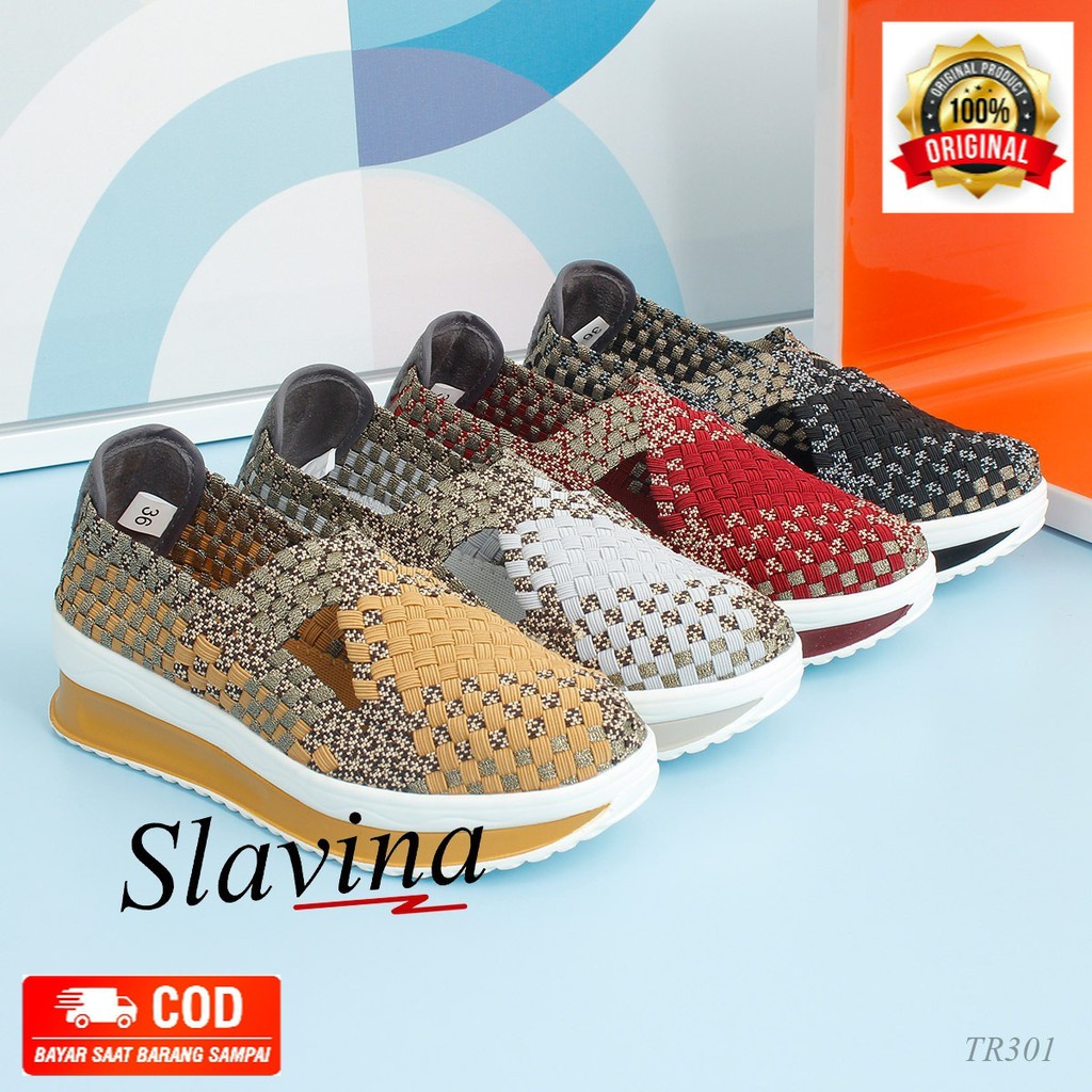 Sepatu Wedges Slavina Serlly Rajut TR301