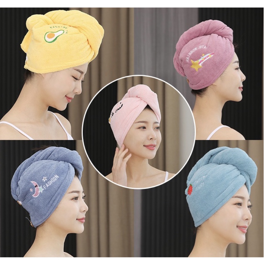 Handuk Rambut Handuk Pengering Rambut Bahan Microfiber Magic Towel Kepala Keramas Turban Keramas