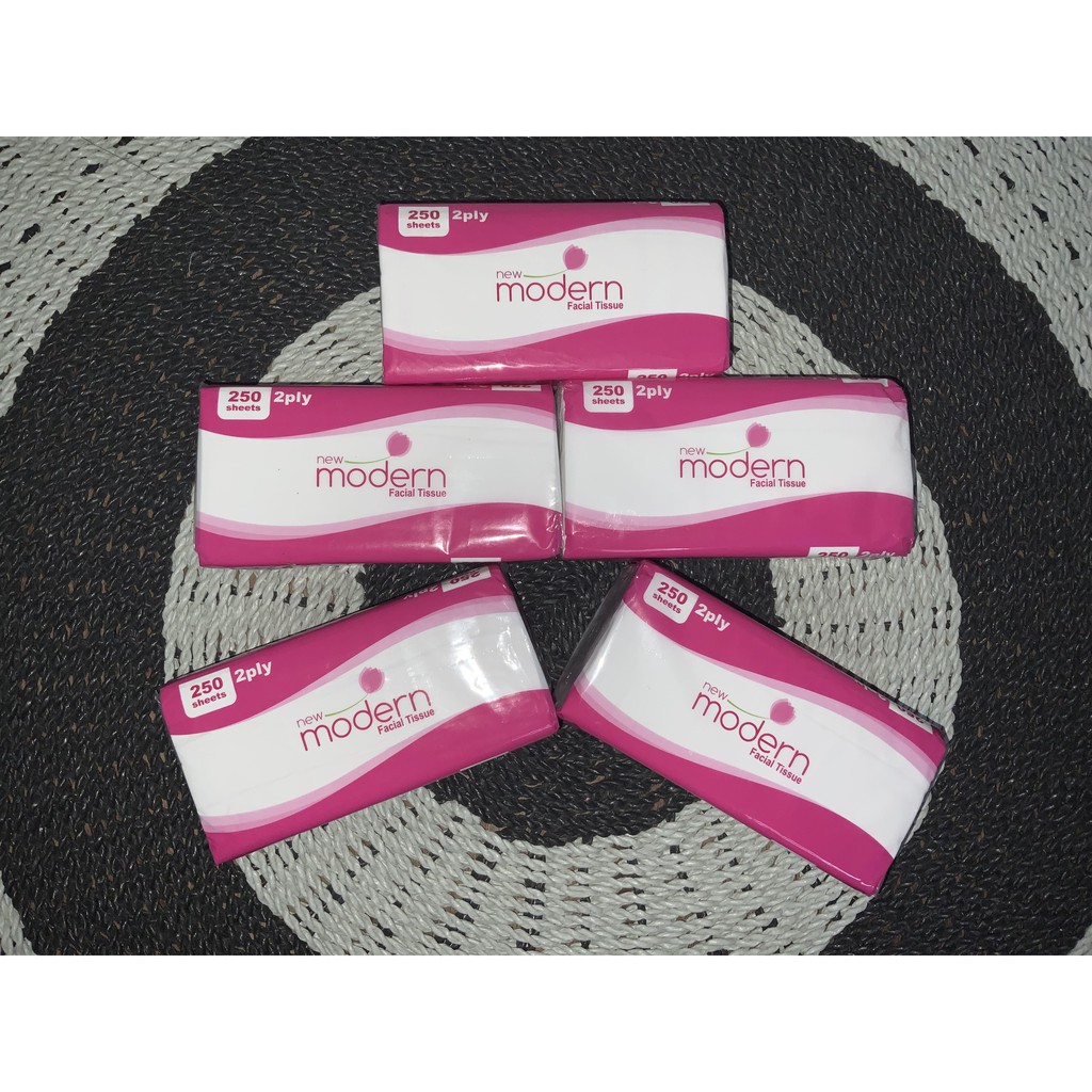 [1 Dus Tisu] Facial Tissue New Modern Tisu Wajah Murah Isi 250 Sheets 2 Ply 1 Karton isi 60 Pack