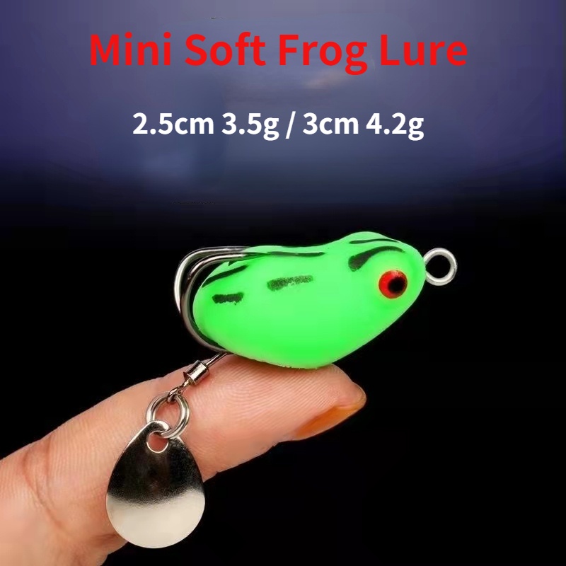 Umpan Pancing Mini Soft Frog 2.5cm/3cm Katak Casting Soft Frog Lure Floating Bait 3D Eyes soft frog killer Top Water Fishing Lure With Sequins Umpan Ikan