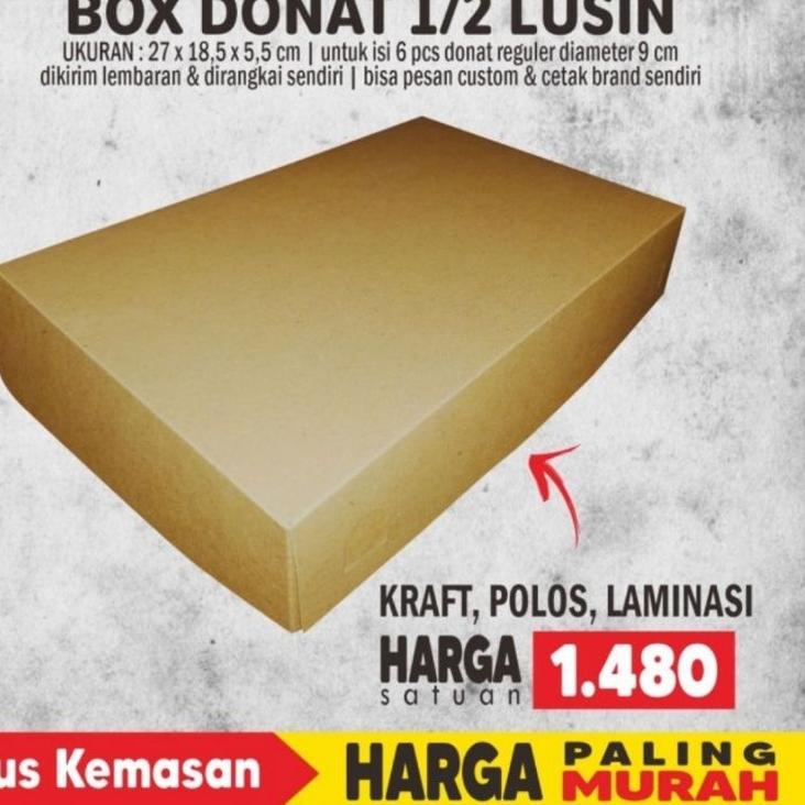 

Hadir Berkualitas Box Donat 27 x 18,5 x 5,5 cm Kraft Laminasi (34pcs)