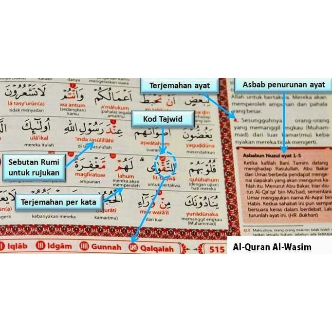 Al Quran Al Wasim, Tajwid Perkata, Ukuran A4 (Besar)