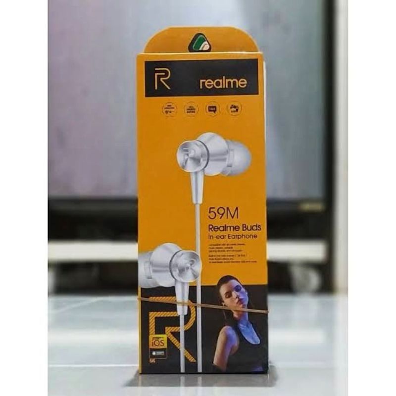 Headset Original streo bass realme C1/C2/C11/C11PRO/C12/C13/C15 DLLyg menggunakan koneksi 3.5mm