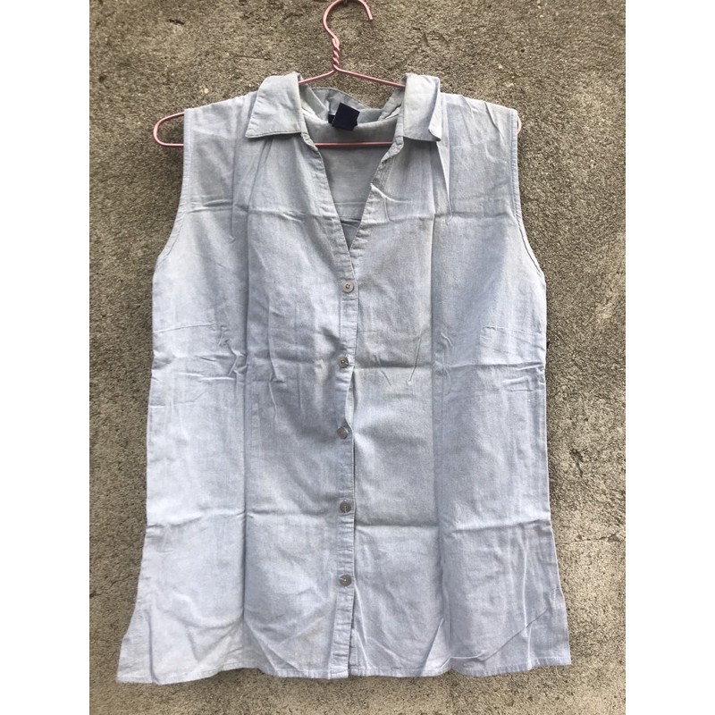 atasan jeans tanpa lengan