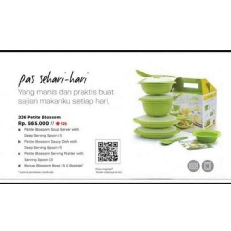 petite blossom tupperware / tempat penyajian makanan / wadah penyajian makanan tupperware