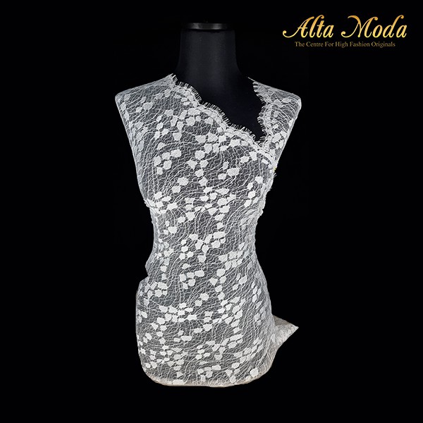 

Alta Moda Brokat Perancis Chantilly European White