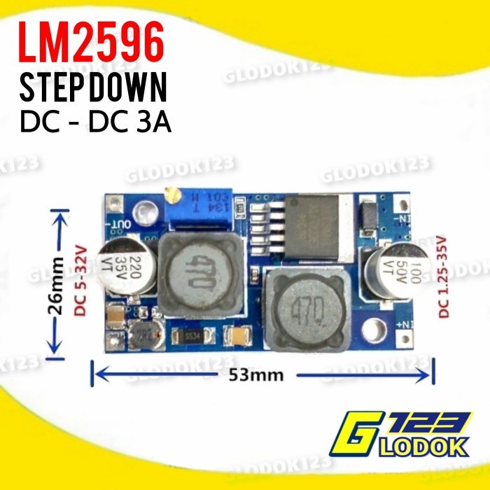 DC DC 3A Stepdown LM2596 Module Adjustable Mini Power Supply DC to DC