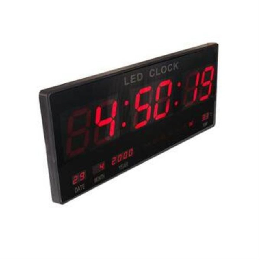 Jam Dinding Digital Led Tembok Clock SMS-4622 Merah