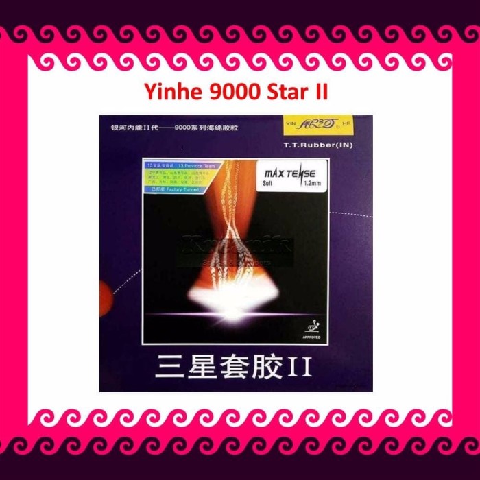 Yinhe 9000 Star II tipis Rubber Karet S2 2 Bat Tenis Meja Bet Pingpong