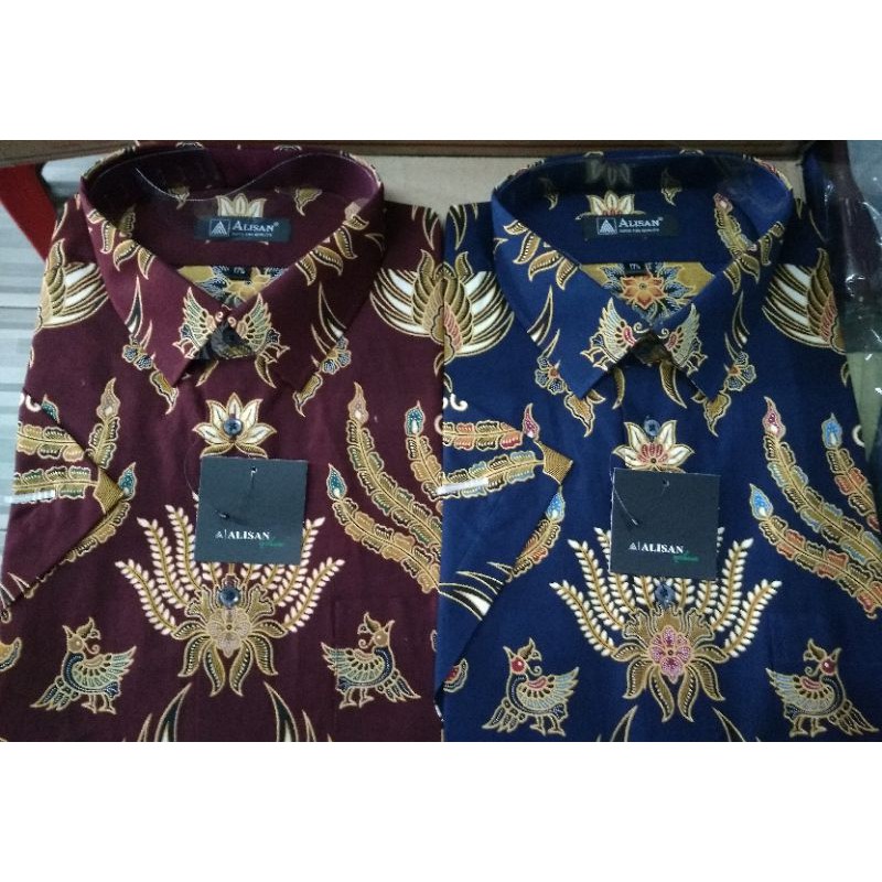 KEMEJA BATIK ALISAN LENGAN PANJANG JUMBO SIZE 16,5-17,5