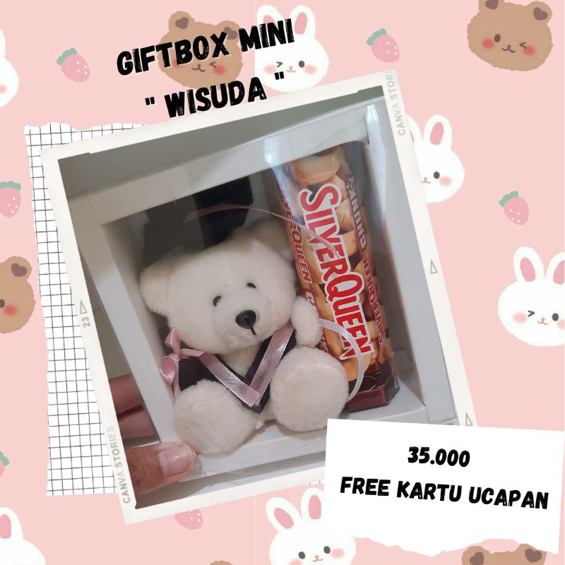 

Giftbox Mini Wisuda /Kado Wisuda ( BISA PILIH WARNA PITA BONEKA )