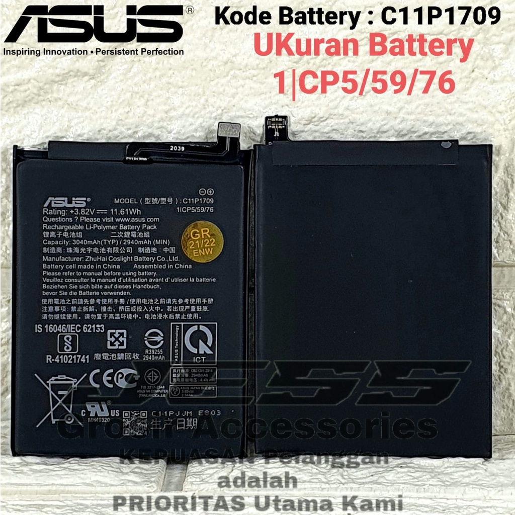 Baterai Asus Zenfone Live L1 ZA550KL C11P1709 Battery Original Zenfone Lite L1 X00RD Batre Zenfone Live L2 ZA551KL