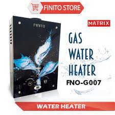 FINITO Gas Water Heater Digital Glass 6L Pemanas Air Gas FNO-G007 G007