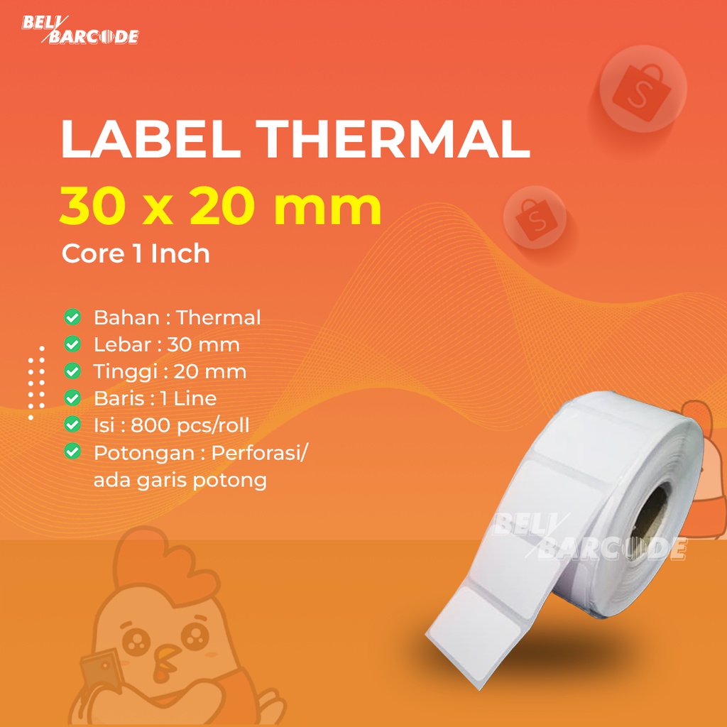 Barcode Label Thermal 30 x 20 1 Line @800 - Label thermal Xpprinter 30x20