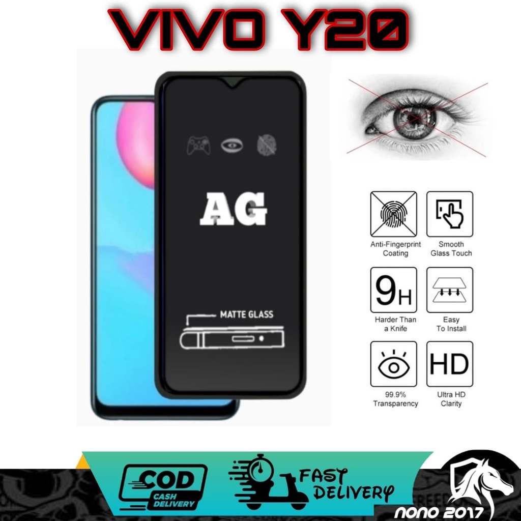 PROMO TEMPERED GLASS AG MATTE VIVO Y11S Y20 Y20 2021 Y12S Y20SG Y20S Y20i Y17 Y12 Y11 Y15 TEMPERED M