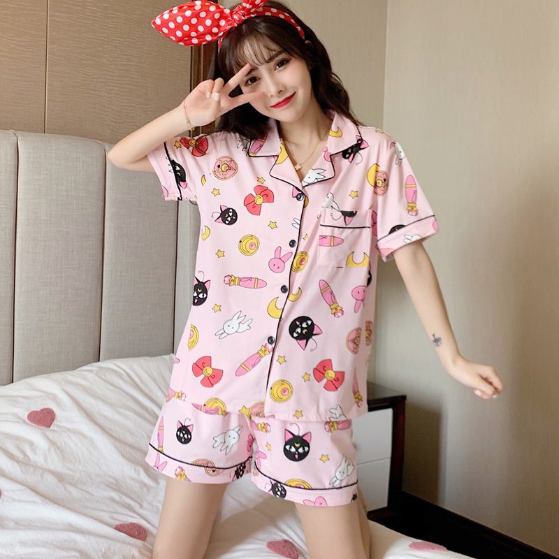 SAILOR MOON COTTON PAJAMA PINK PATTERN