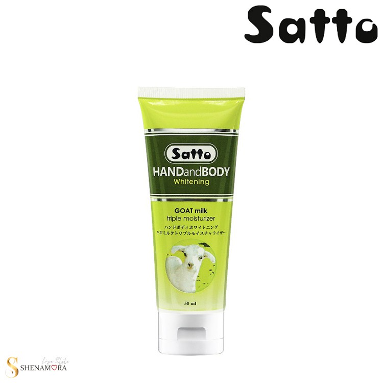 SATTO HAND &amp; BODY WHITENING GOAT MILK TRIPLE MOISTURIZER 50 ML