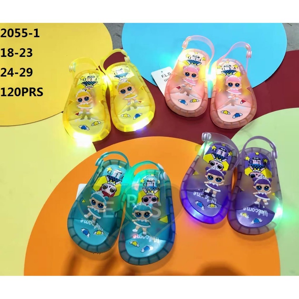 TOKOERS YJD2055 Sandal Jelly Anak Perempuan, Sandal Anak Import Umur 1 2 3 4 5 tahun - Sandal LED