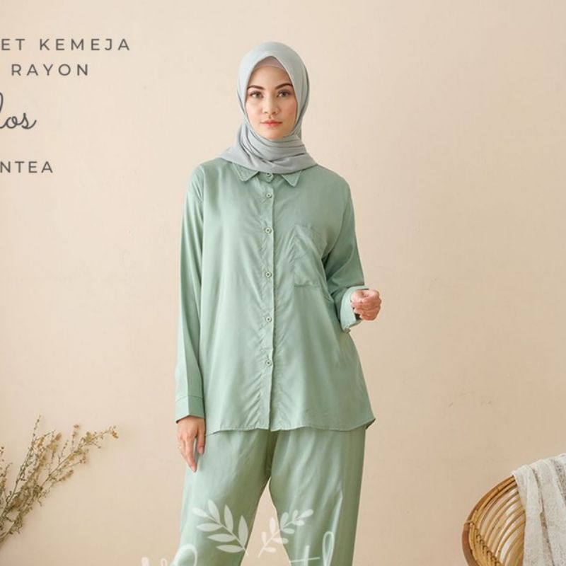 ONE SET RAYON PREMIUM SETELAN WANITA-Mint