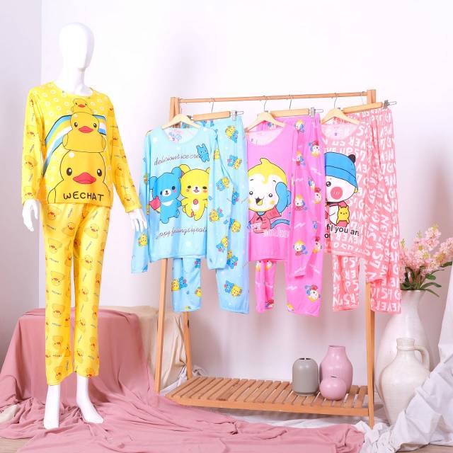 Baju Tidur / Piyama Dewasa Baju Panjang Celana Panjang Korea