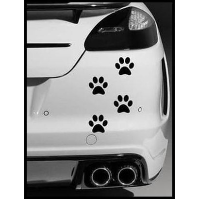 Stiker Mobil Motor Kaca Body Dog Paw Print Sticker Lucu Kaki Anjing