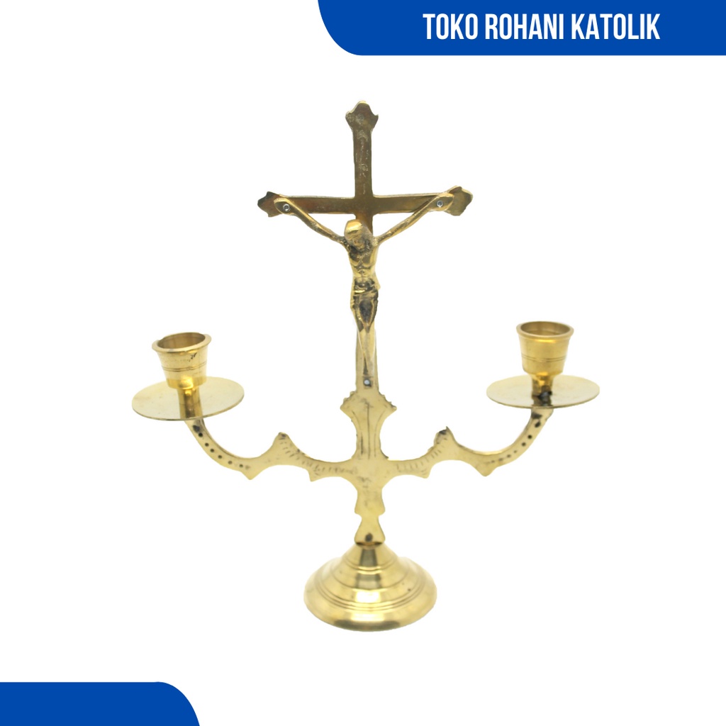 SALIB DUDUK CHANDELIER / SALIB MEJA KATOLIK / SALIB YESUS / SALIB KATOLIK/TEMPAT LILIN / SALIB ALTAR