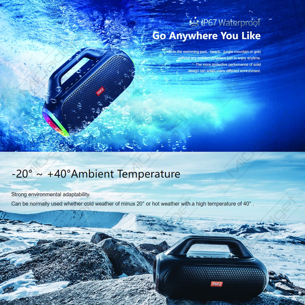 MiFA Wildbox Wild Box 60W Bluetooth Speaker Waterproof with Powerbank