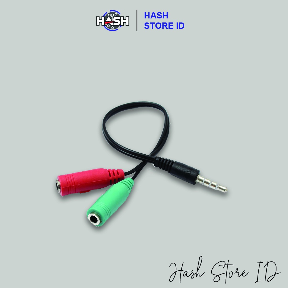 SPLITTER AUDIO KABEL 3.5 MM KE 2 X 3.5 MM UNTUK MICROPHONE/HEADPHONE