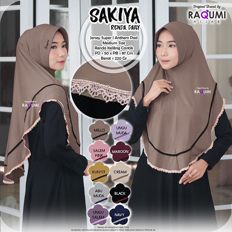 Sakiya Renda Daily Original Raqumi Hijab