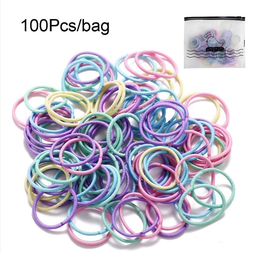 1000/100/20 Pcs/Set Karet Ikat Rambut Warna-Warni Gaya Korea Fashion Untuk Anak Perempuan Hair Tie