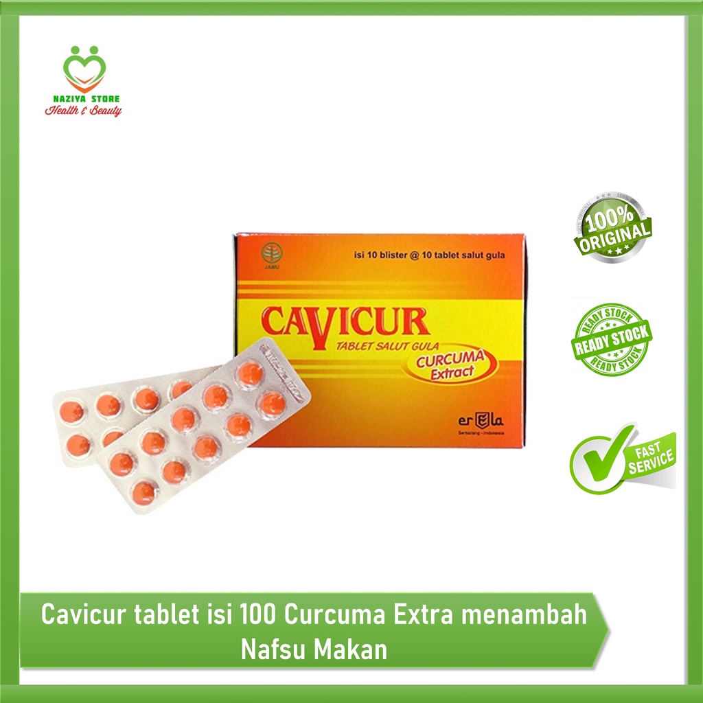CAVICUR Curcuma Extra Tablet Box Isi 100 Tablet Membantu menambah Nafsu makan dan Obat Gemuk