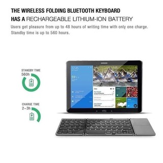 Foldable Wireless Keyboard & Touchpad Bluetooth Lipat Mac