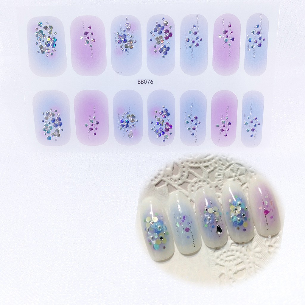 Bb071-090 Stiker Kuku 3d Motif Mutiara / Berlian Imitasi Untuk Nail Art / Manicure Diy