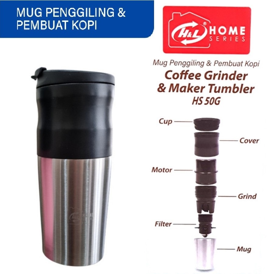 All in One Coffee Maker Gilingan Kopi Portable Grinder Set Tumbler Mug