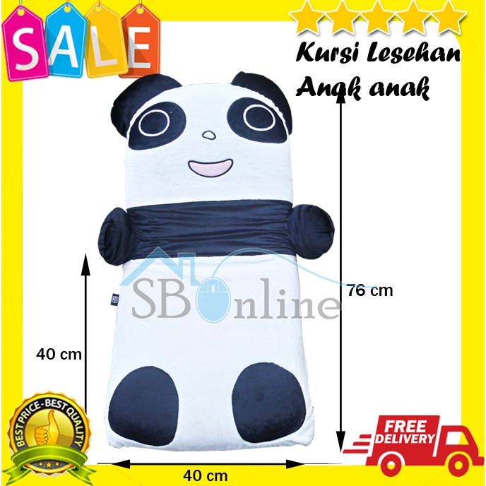 Kursi Lesehan Lipat Lantai Santai Import Anak Hello Kitty Panda Raccoon Cow Dll